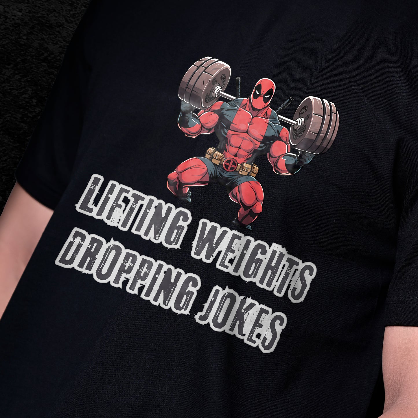 LIFTING WEIGHTS AND DROPPING JOKES T-SHIRT