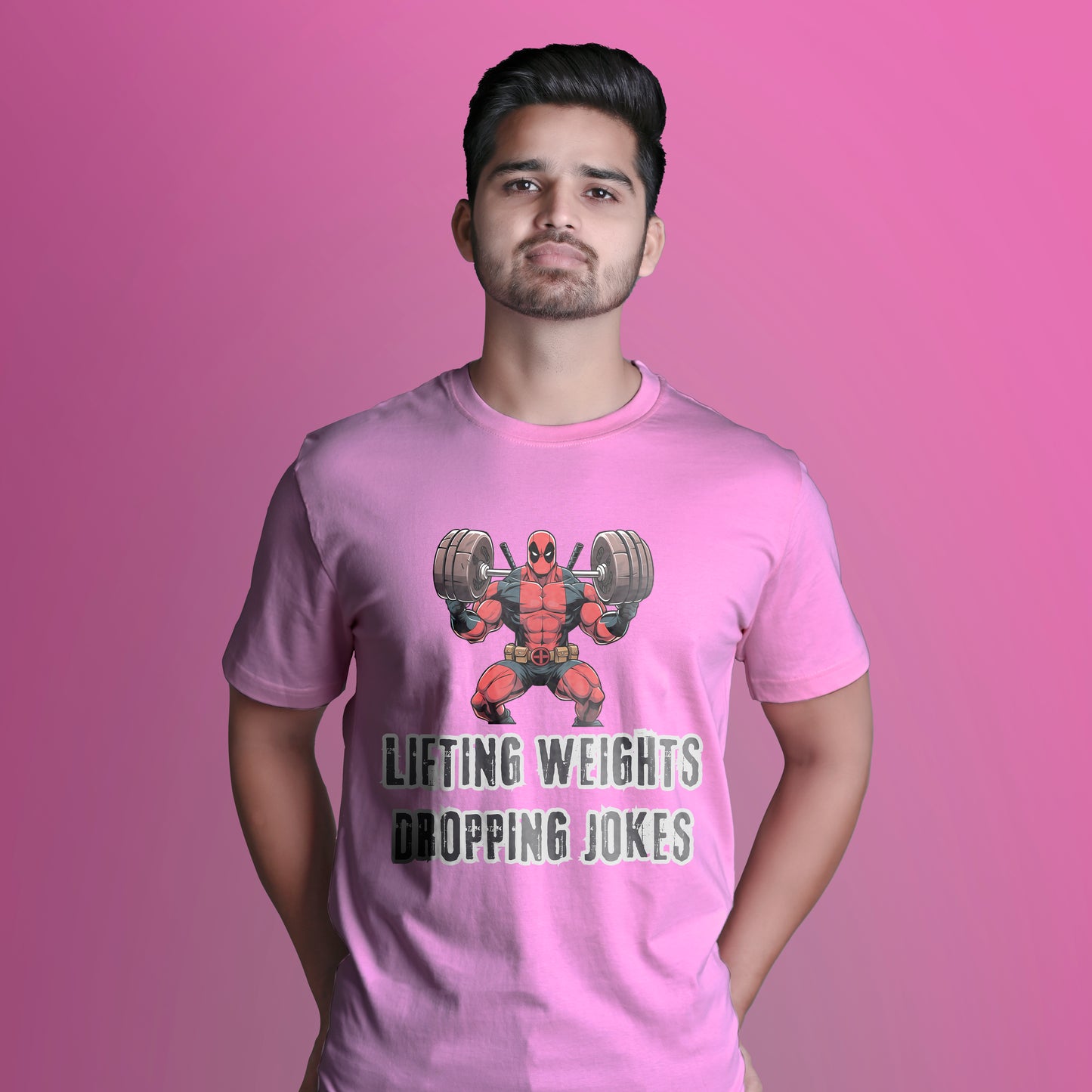 LIFTING WEIGHTS AND DROPPING JOKES T-SHIRT